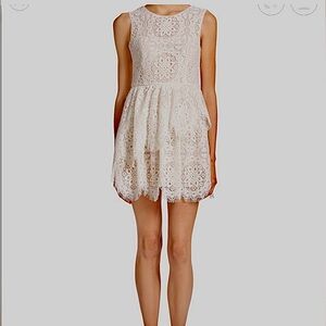 BCBGMaxAzria White Sleeveless A-Line Mini Dress